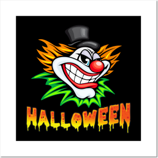 Freaky Psycho Killer Clown Halloween Shirt Posters and Art